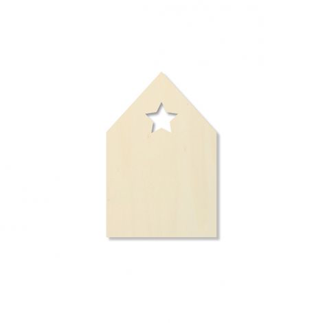 houten kaart huis met ster